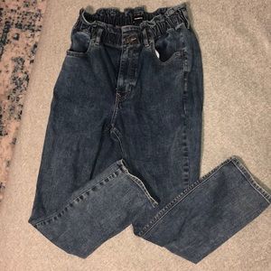High rise cinched express mom jeans
